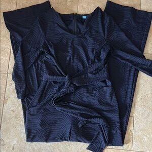 J. McLaughlin Navy Textured Jumpsuit